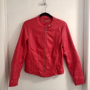 Pink Faux-Leather Jacket
